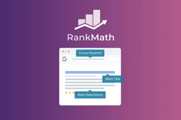 SEO guide Rank Math bild med logo